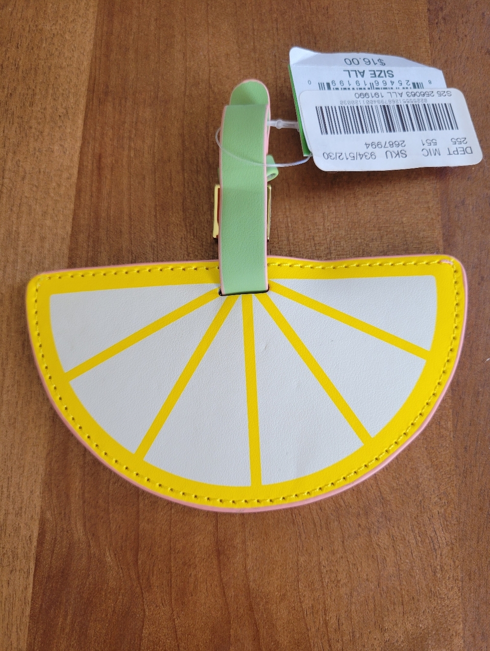 kate spade Lemon Slice Luggage Tag in Yellow, White & Green